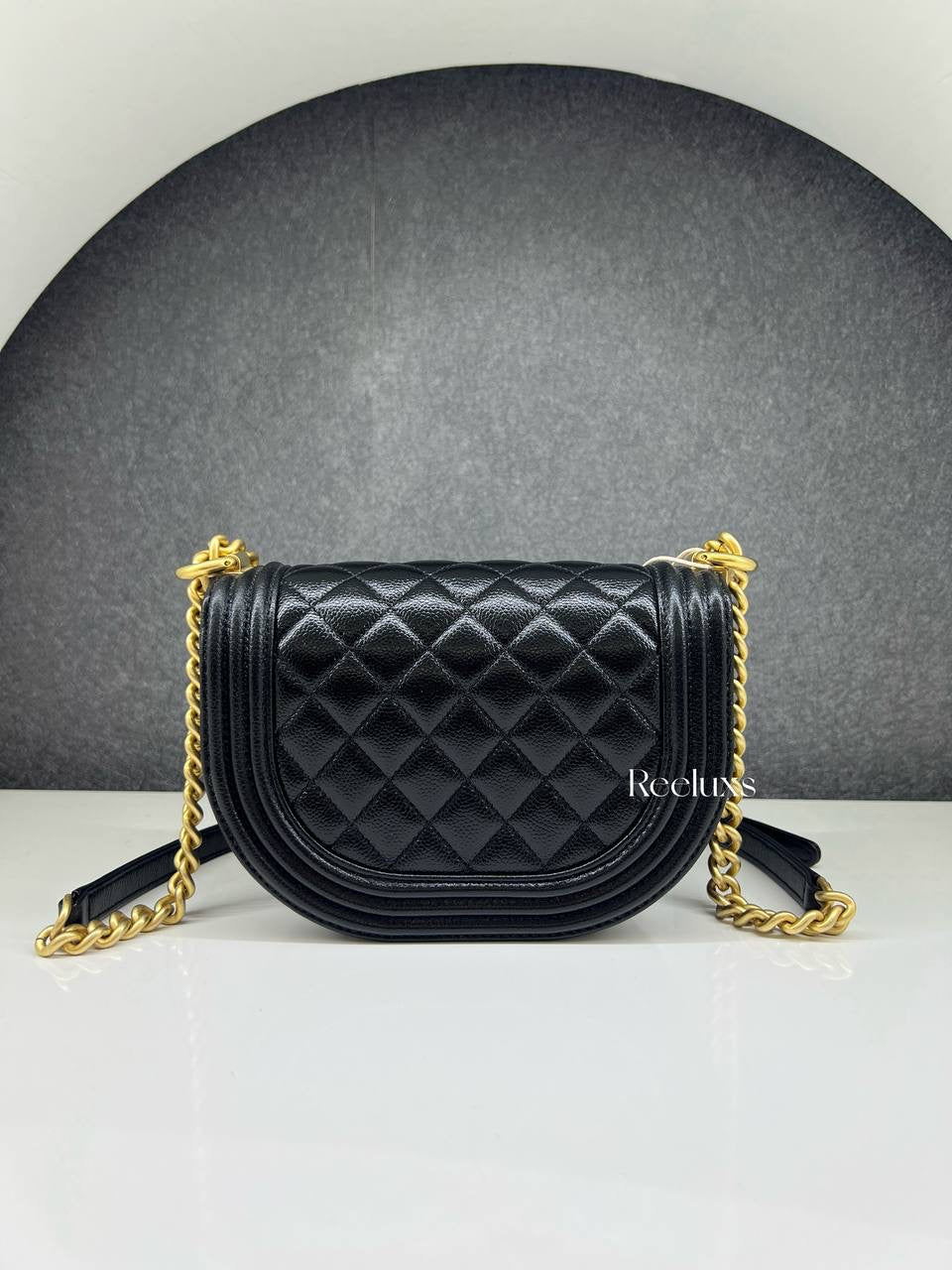CHANEL Boy Halfmoon Shoulder Bag