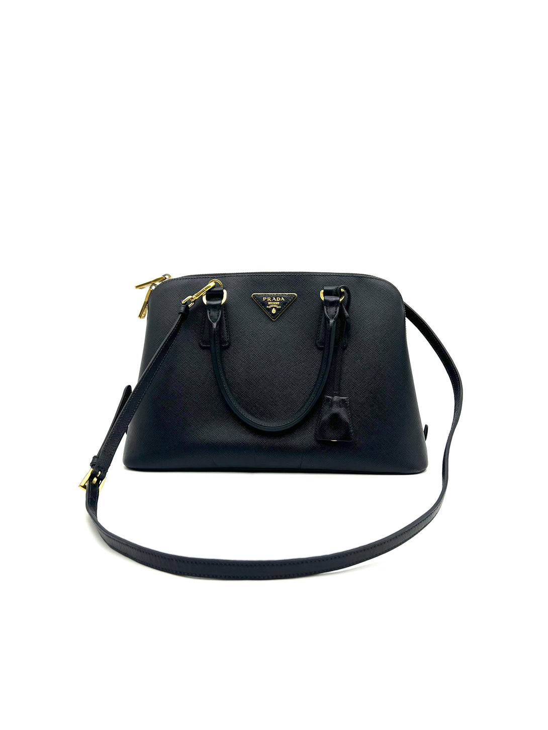 PRADA Lux Medium Promenade Saffiano Leather Shoulder&Hand Bag Nero BL0837 - Reeluxs 