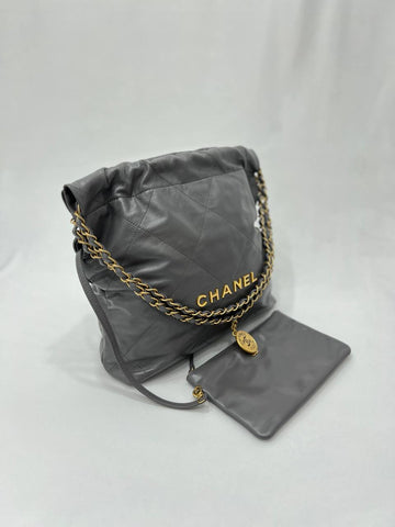 CHANEL 22 Microchip Small Tote Handbag In GHW