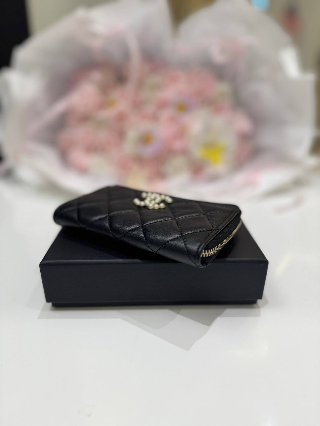 CHANEL Small Folding Compact Wallet Mini Wallet