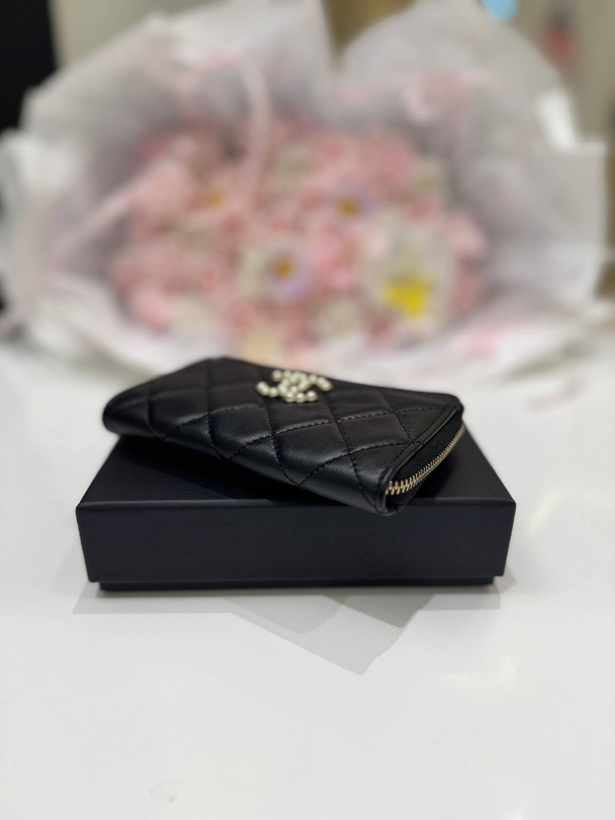 CHANEL Small Folding Compact Wallet Mini Wallet