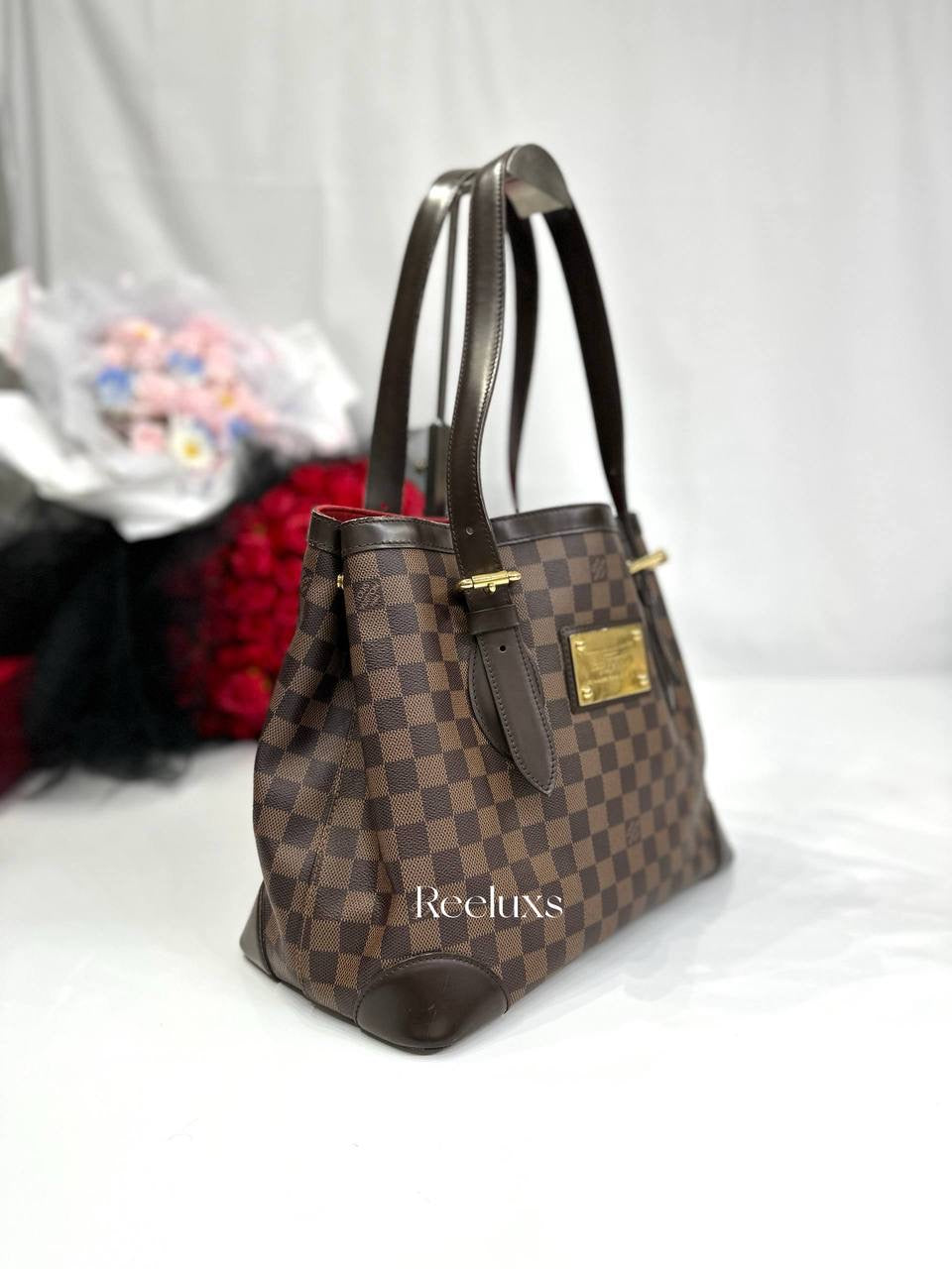 LOUIS VUITTON LV Damier Ebene Canvas Hampstead MM Shoulder Bag