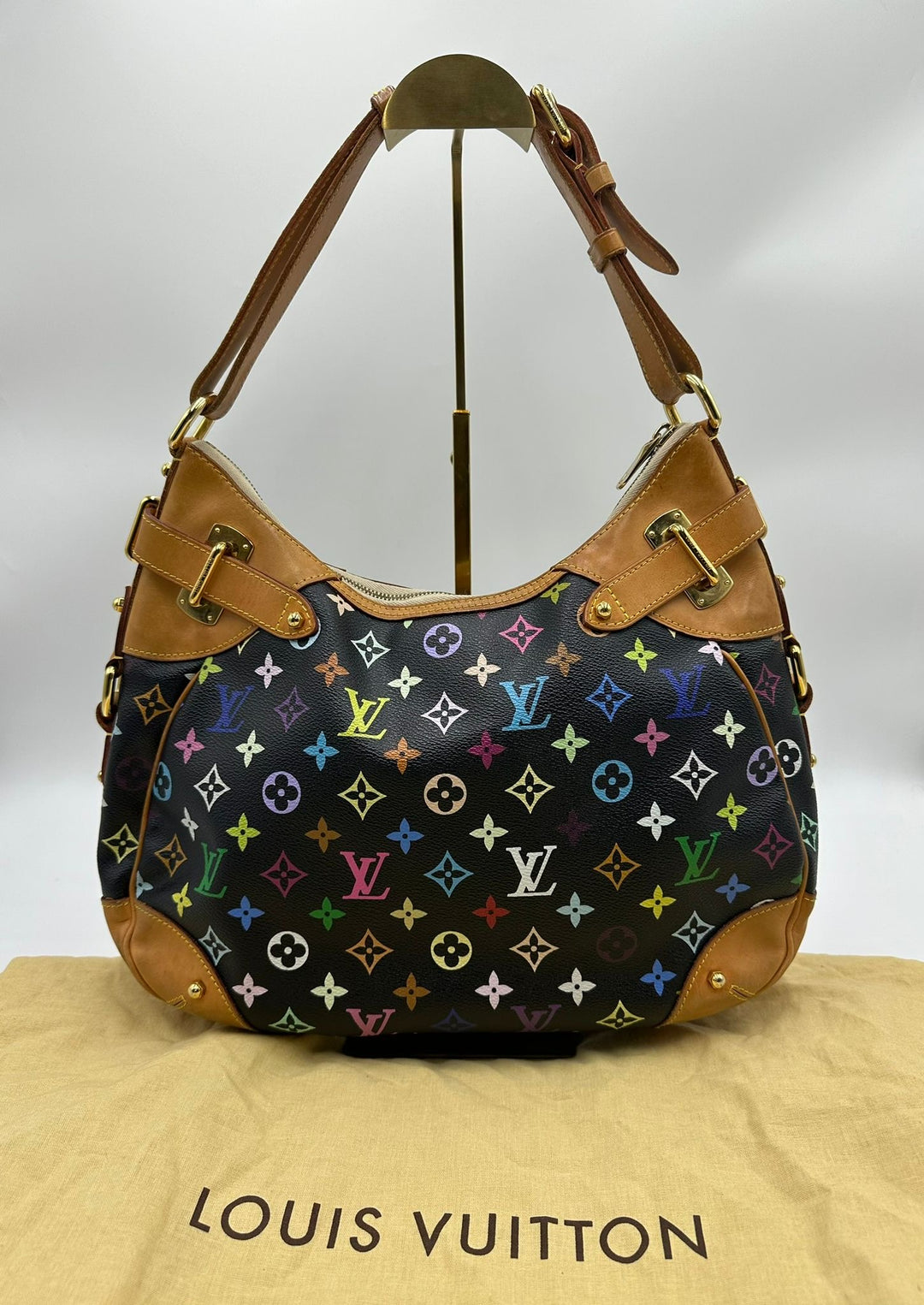LOUIS VUITTON Vuitton Multicolore Greta Monogram Noir Bag