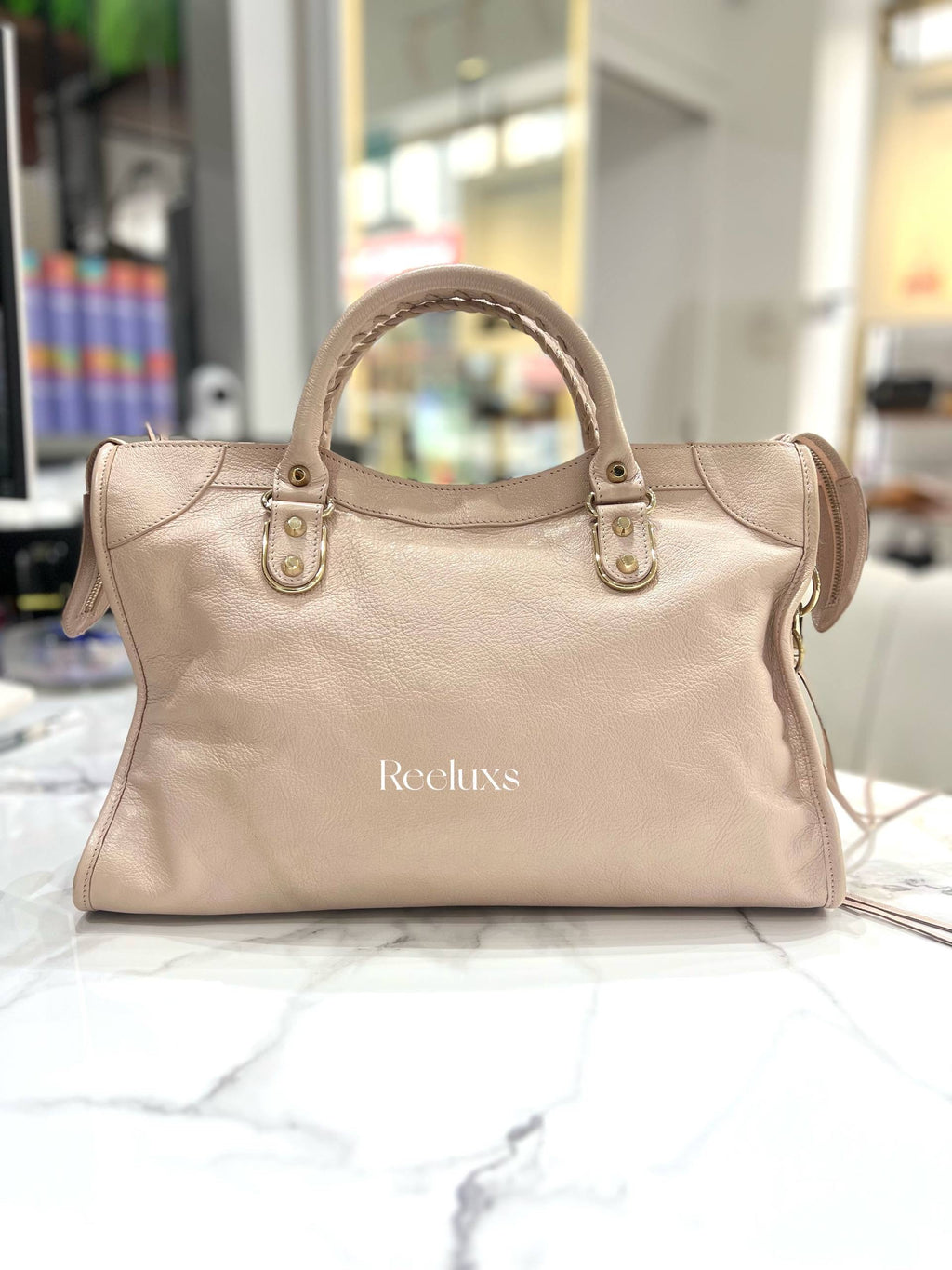 BALENCIAGA Classic Medium Metallic Edge City Bag