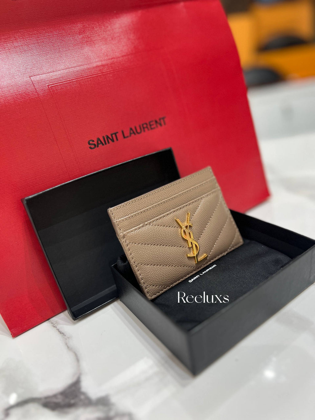 Fullset SAINT LAURENT Cassandre Matelassé Card Holder