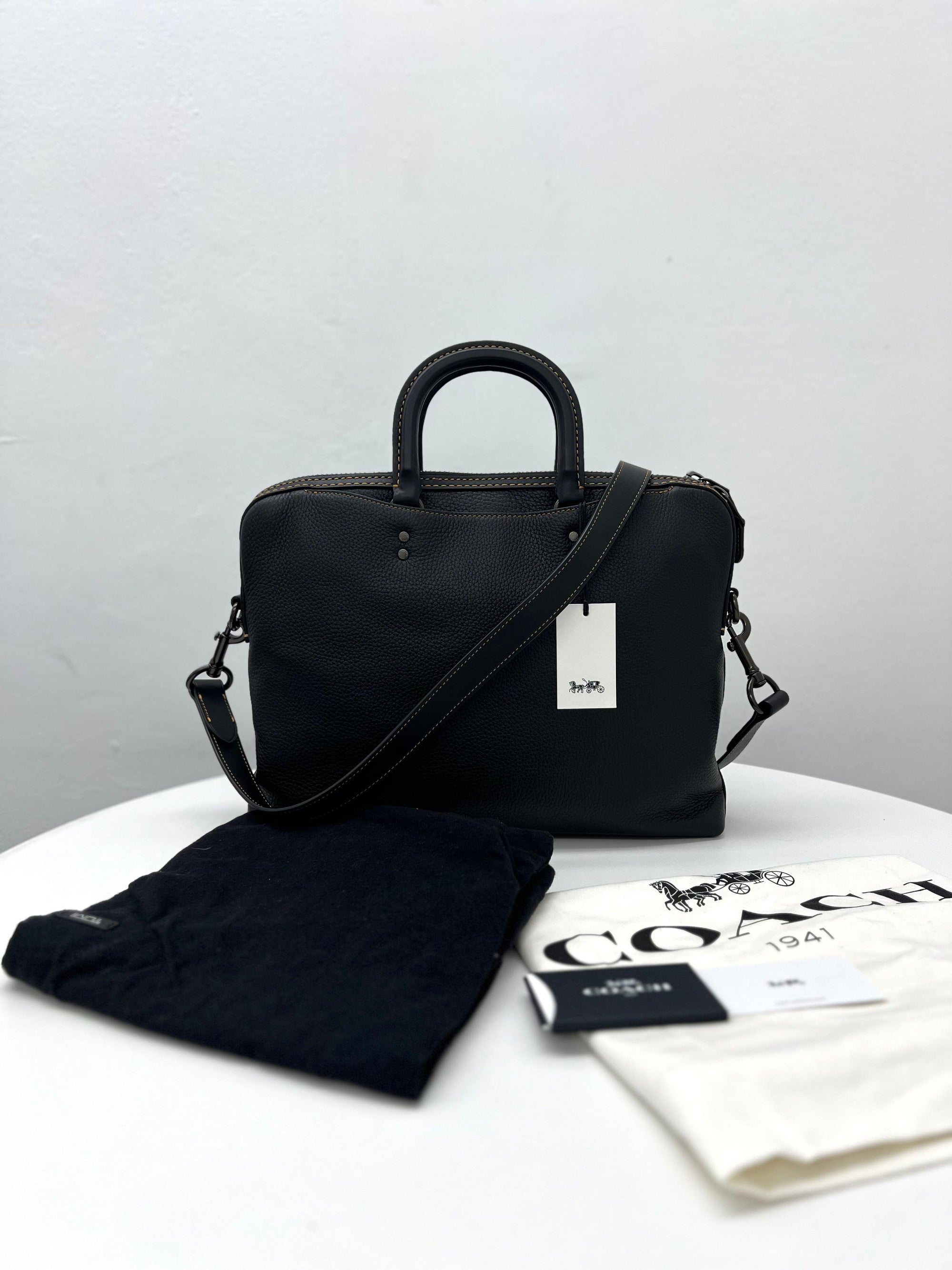 Coach Men's Rogue Slim Briefcase - Black - Reeluxs 