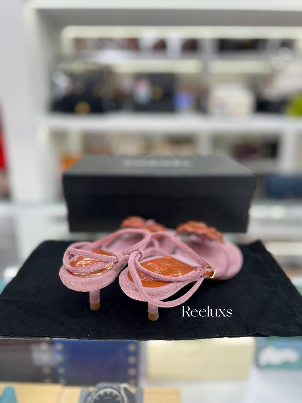 CHANEL Camellia Ankle Strap Sandals Size 36