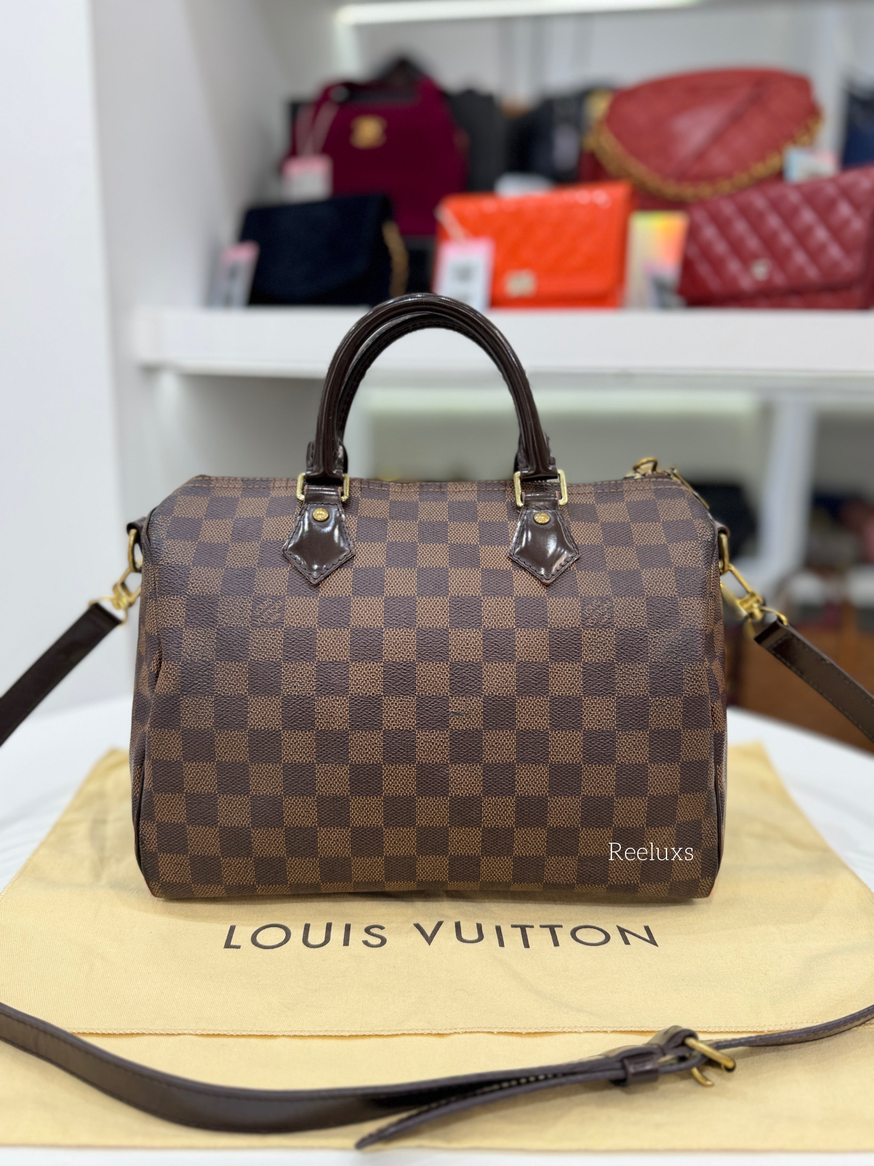 LOUIS VUITTON LV Speedy Bandoulière 30 Damier Ebene Canvas