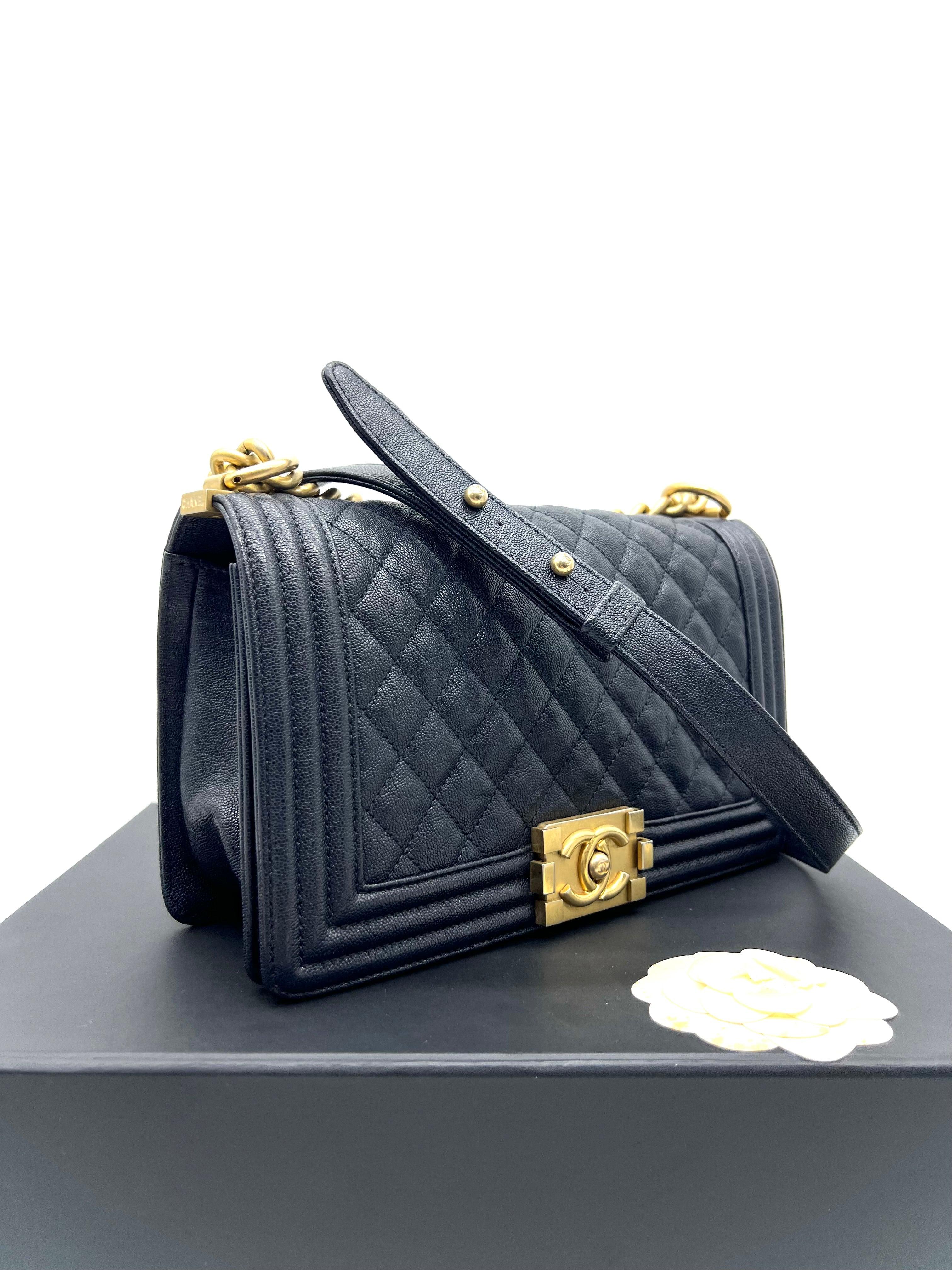 CHANEL Leboy Medium Chevron Calf Leather - Reeluxs 