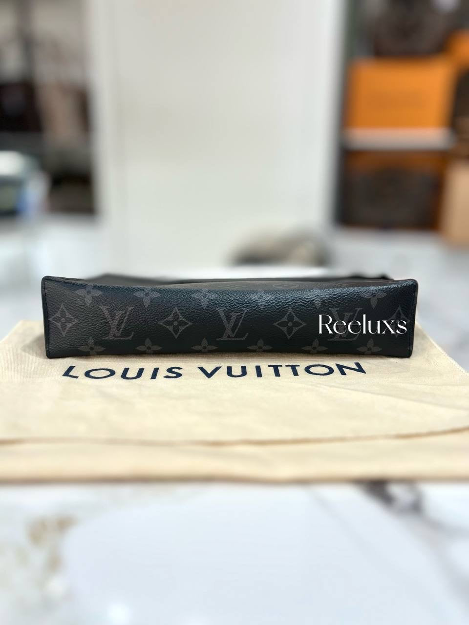 LOUIS VUITTON Pochette Voyage MM in Monogram Eclipse Canvas