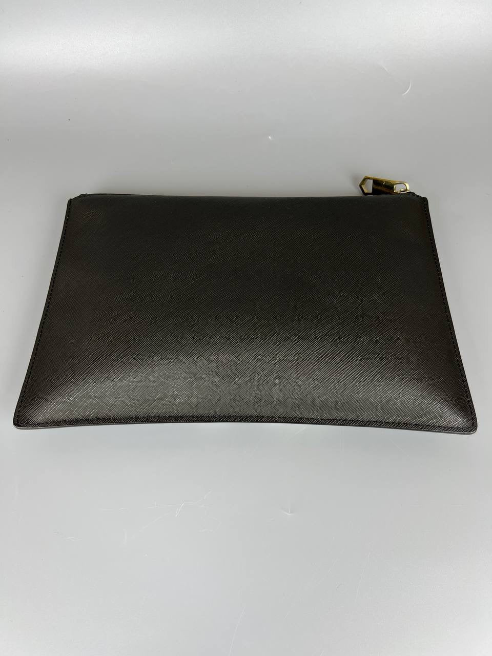 GIVENCHY Black Coated Canvas ' Pervert 17 ' Zip Pouch Clutch Bag