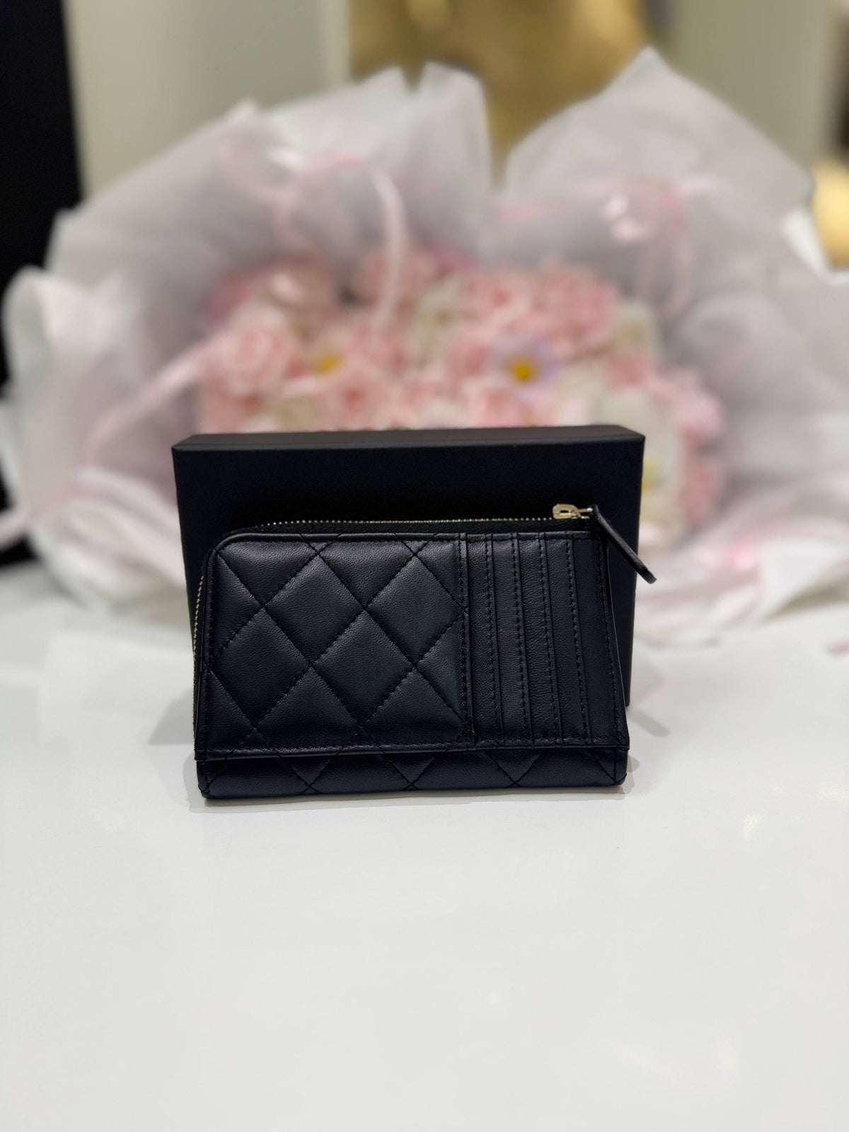 CHANEL Small Folding Compact Wallet Mini Wallet