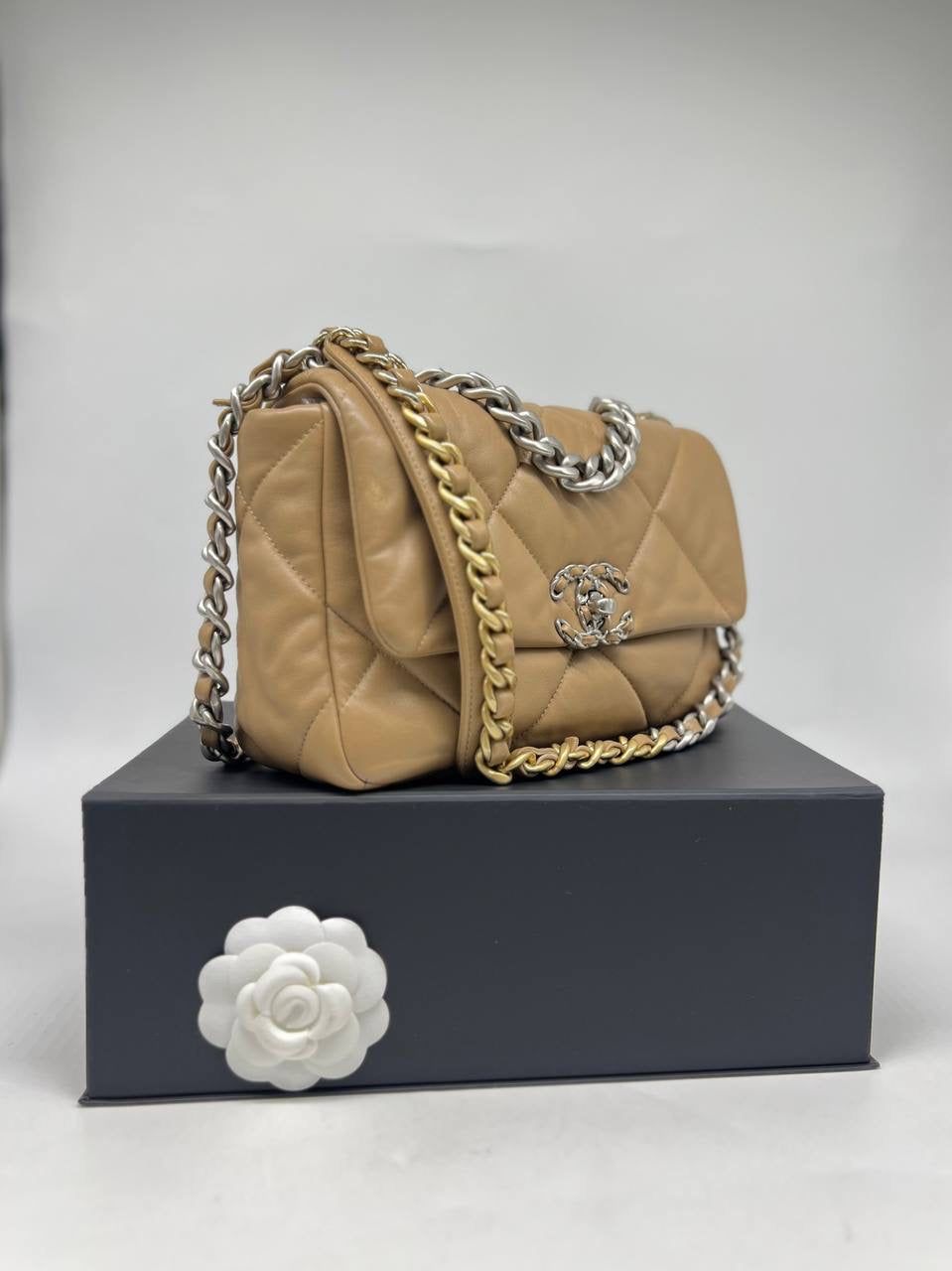 CHANEL 19 Lambskin Beige Color With GHW & SHW Women Shoulder Bag