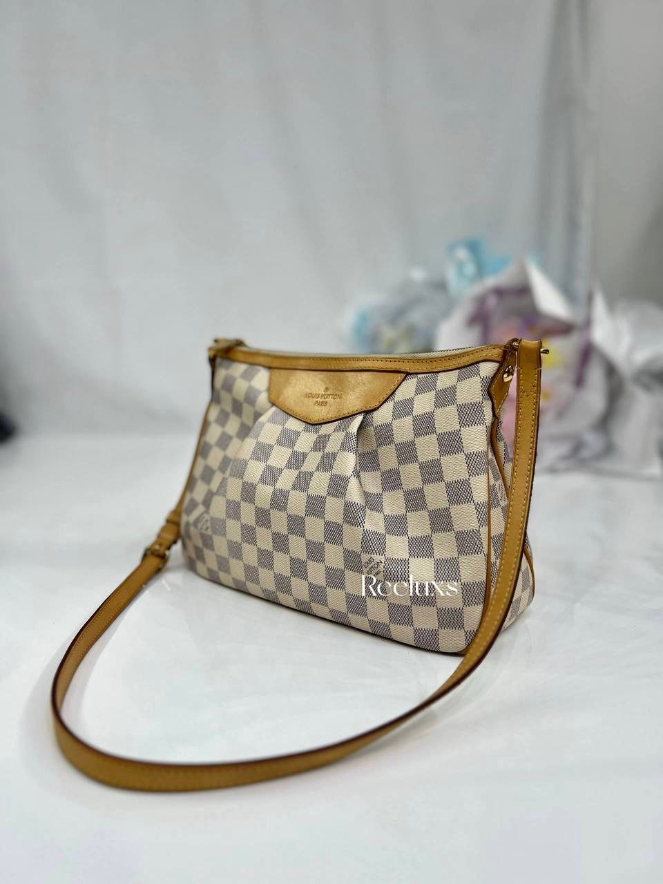 LOUIS VUITTON LV Damier Azur Siracusa PM Shoulder Bag