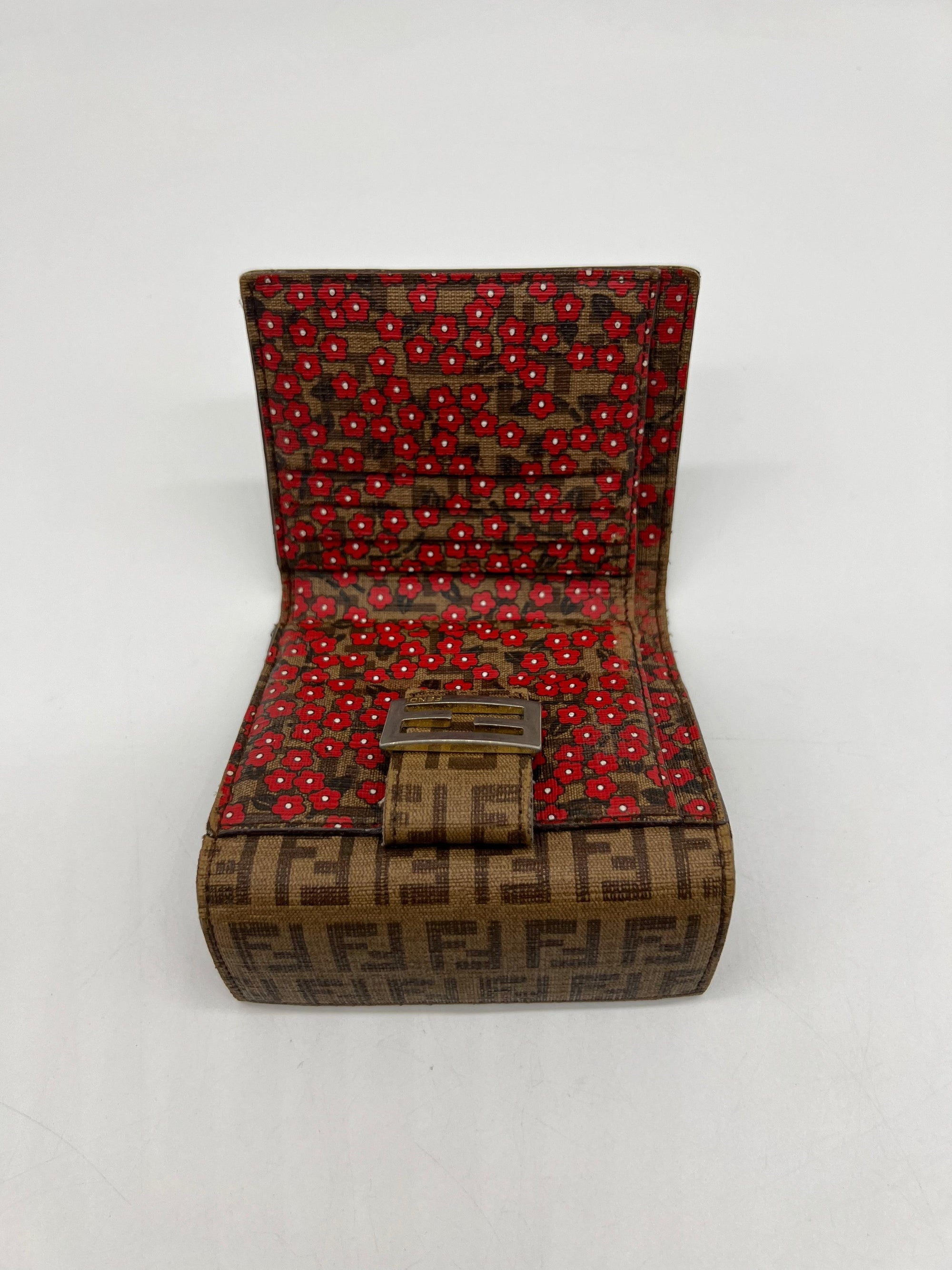 FENDI Brown Zucchino Coated Canvas Compact Wallet - Reeluxs 