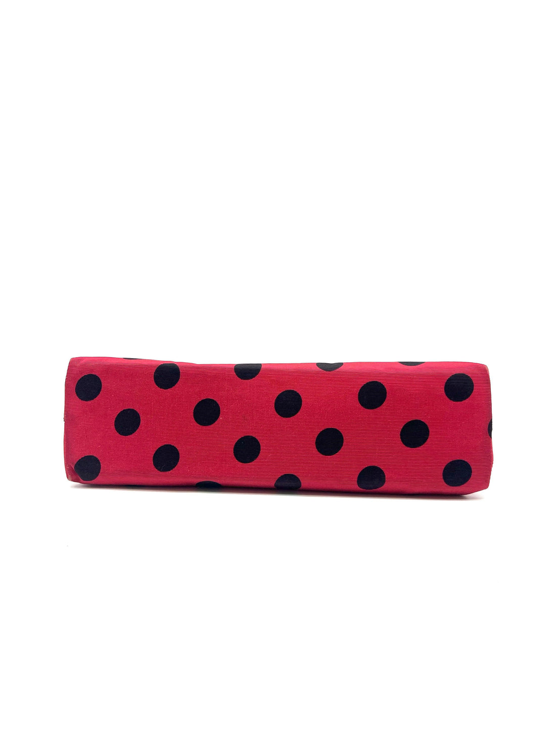 Moschino Red/Black Canvas and Leather Polka Baguette Bag - Reeluxs 