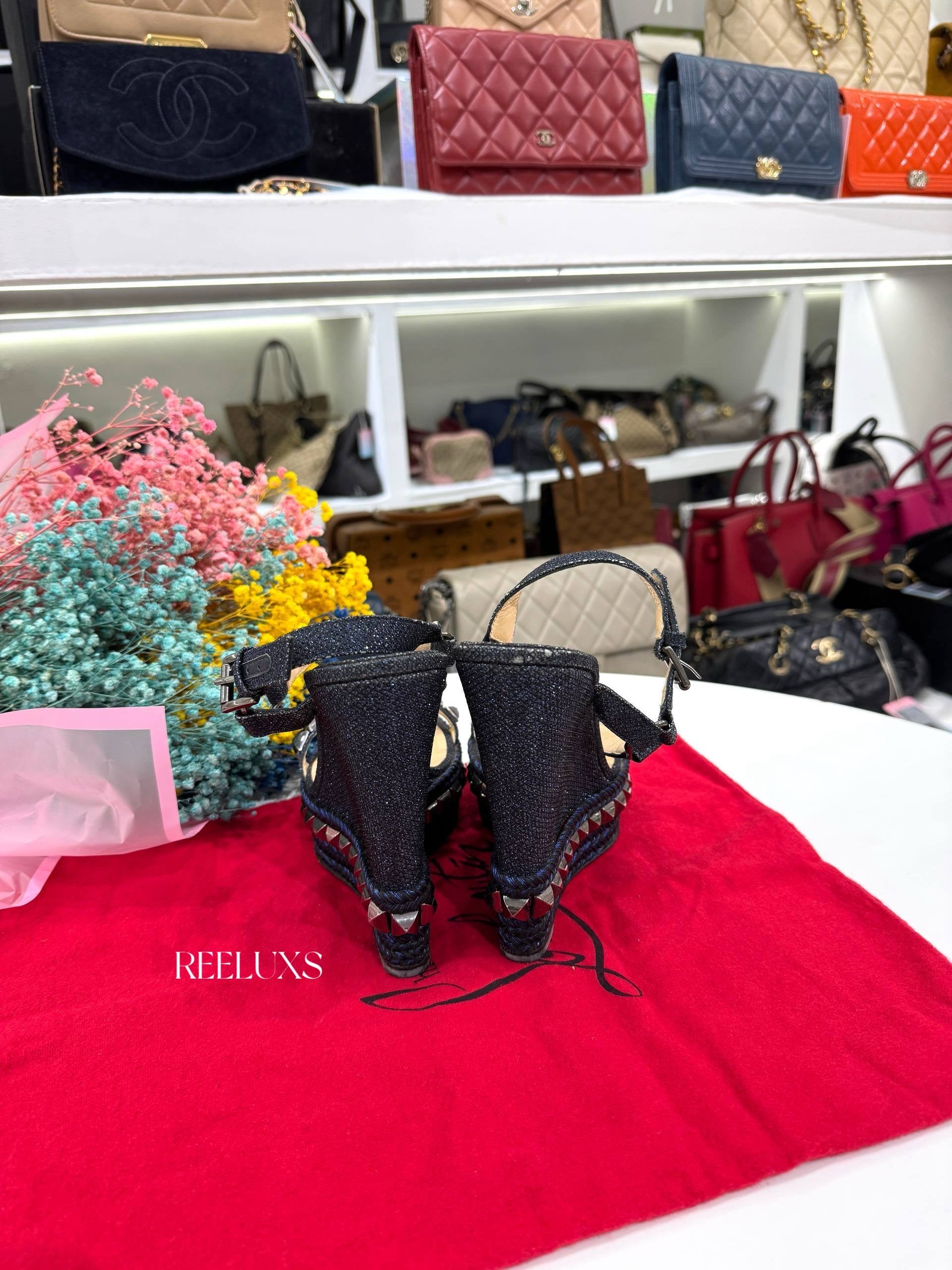 CHRISTIAN LOUBOUTIN Pyraclou 110 Wedge Sandals