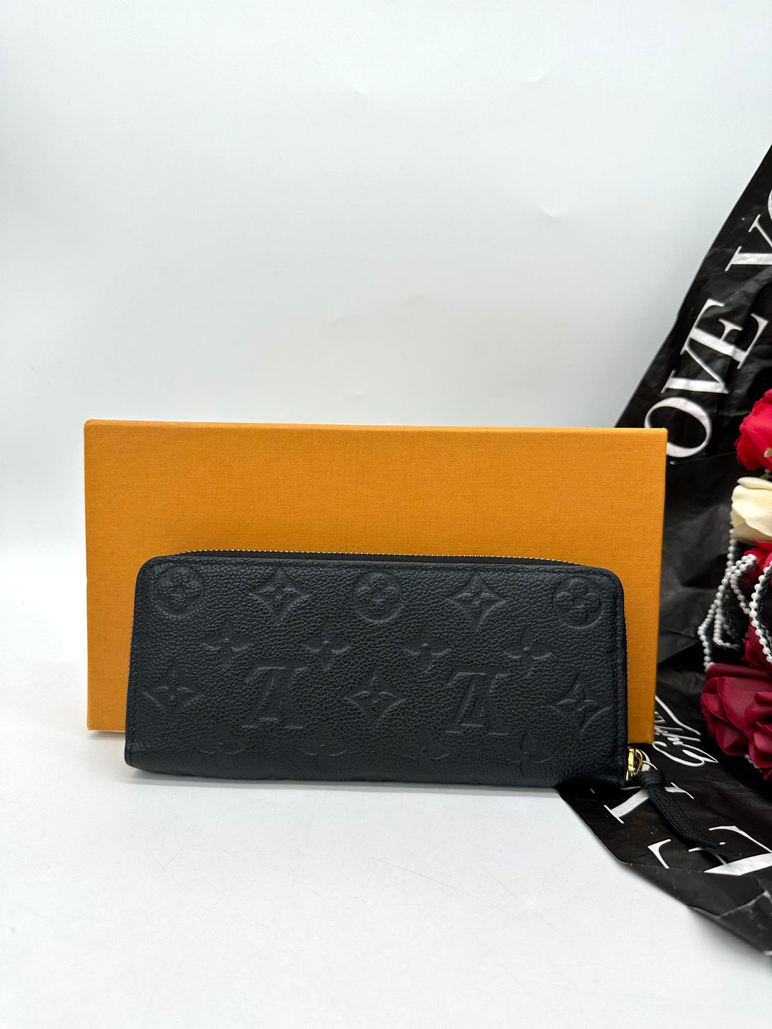 LOUIS VUITTON Portefeuille Clemence Long Wallet Monogram Empreinte Black - Reeluxs 