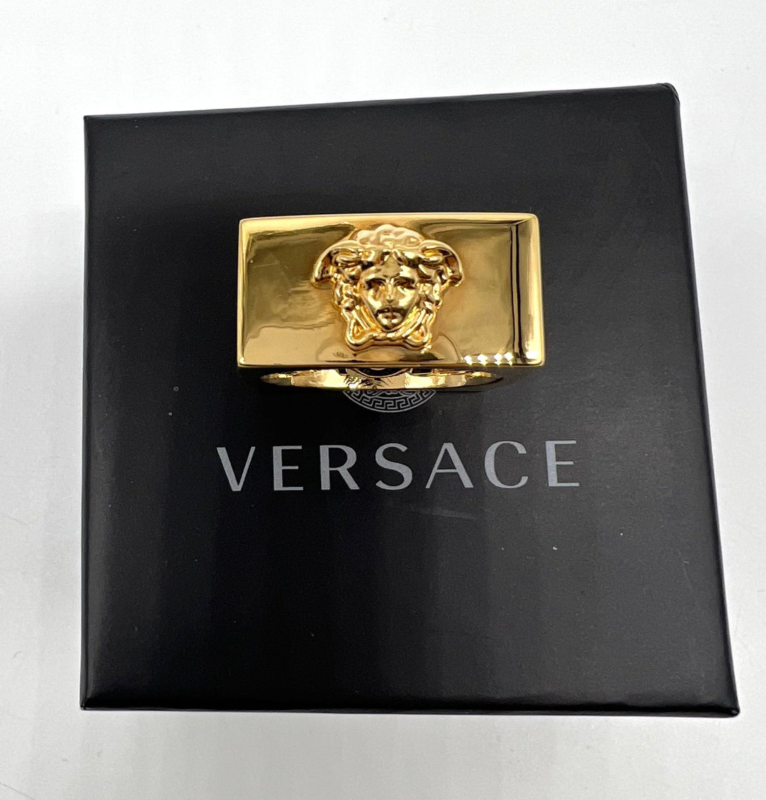 VERSACE Gold Medusa Square Ring - Reeluxs 