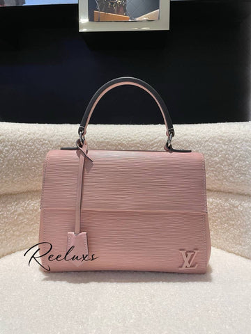 LOUIS VUITTON LV Cluny BB Top Handle Bag Epi Pink Leather