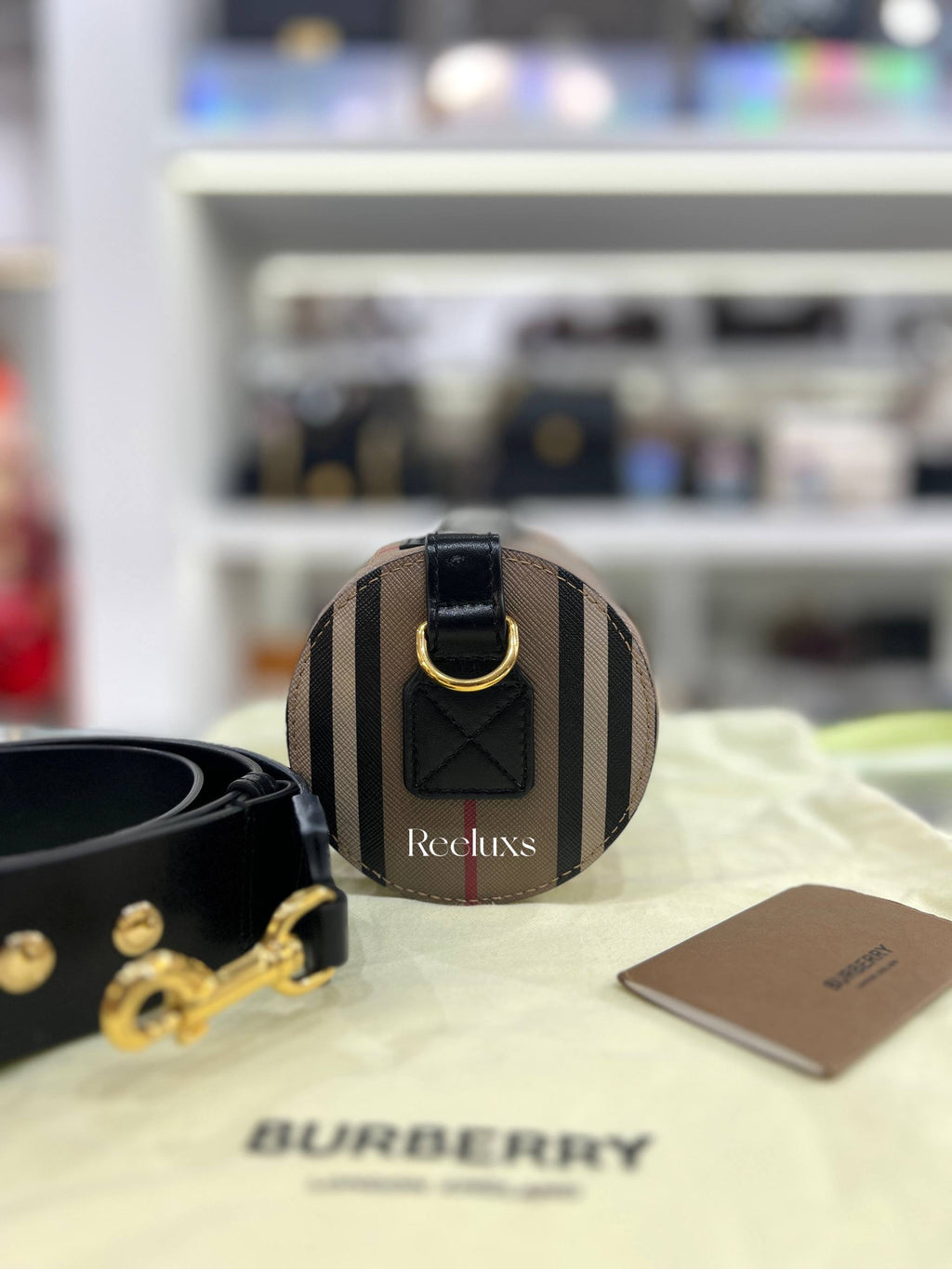 BURBERRY Vintage Check Barrel Bag