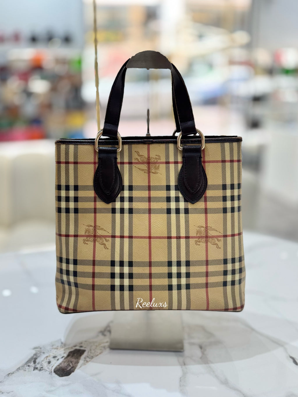 BURBERRY Haymarket Nova Tote Handbag