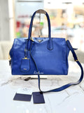 PRADA Blue Vitello Grain Leather Shoulder Bag