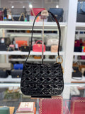 CHRISTIAN DIOR Cannage Black Patent Leather Shoulder Bag