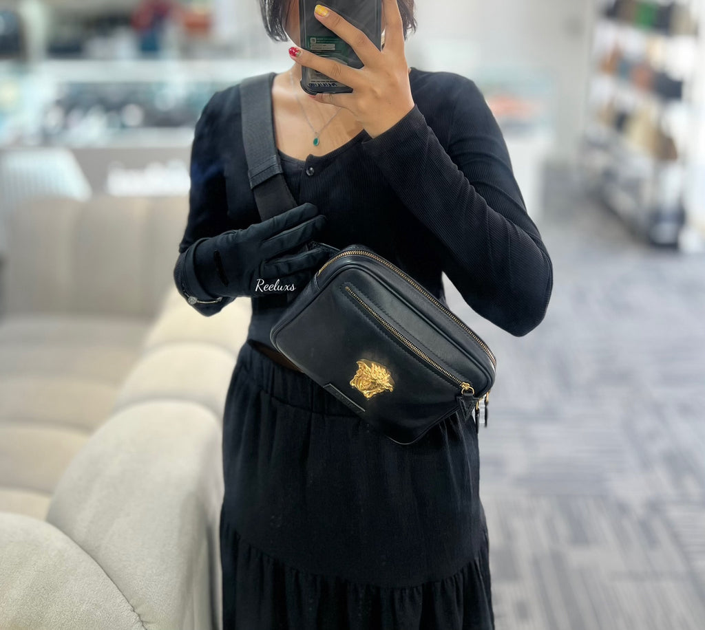 VERSACE Black 'La Medusa' Waist Bag
