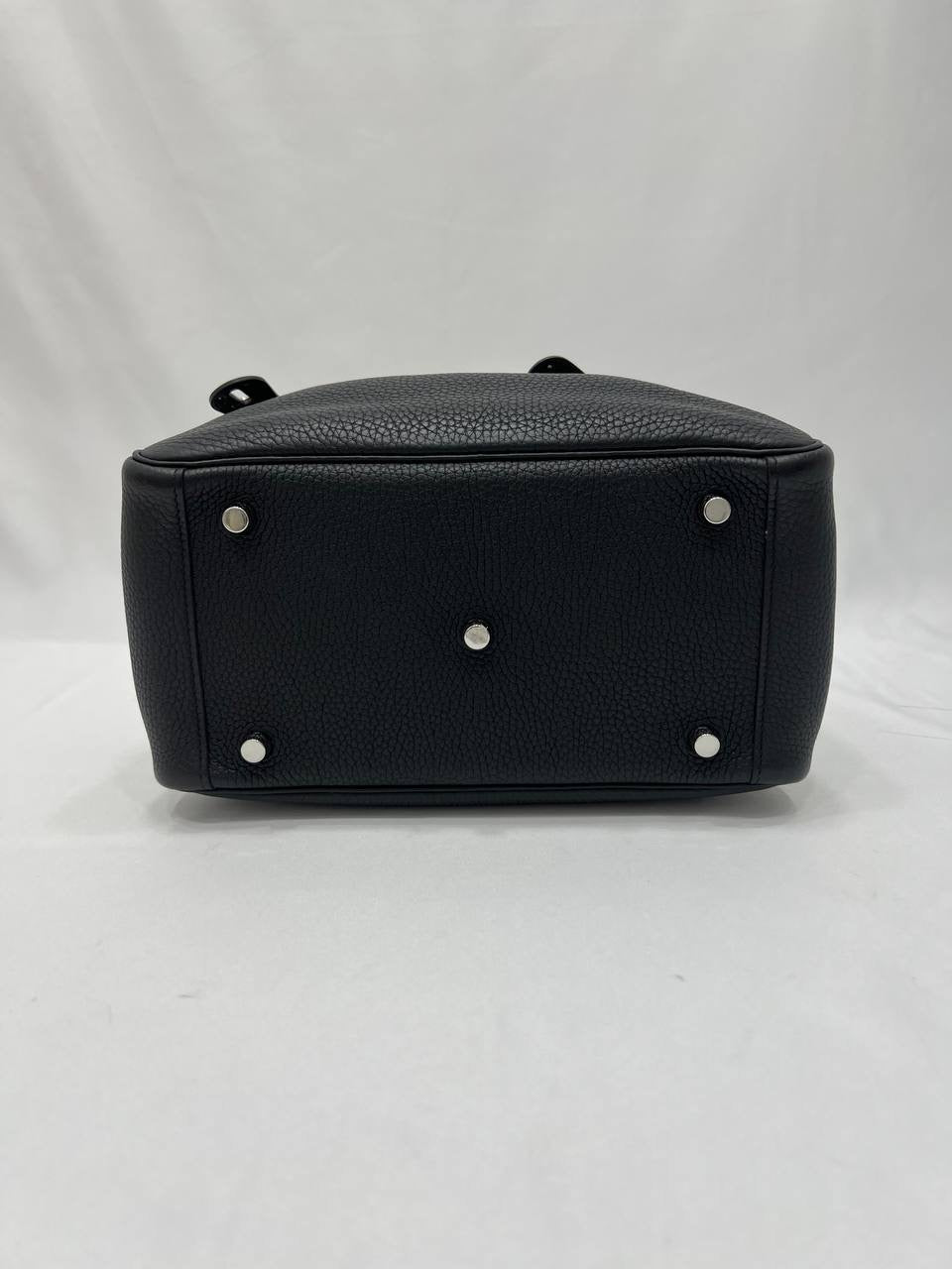 FULL SET HERMES Lindy 26 Taurillon Clemence Noir With Palladium Hardware