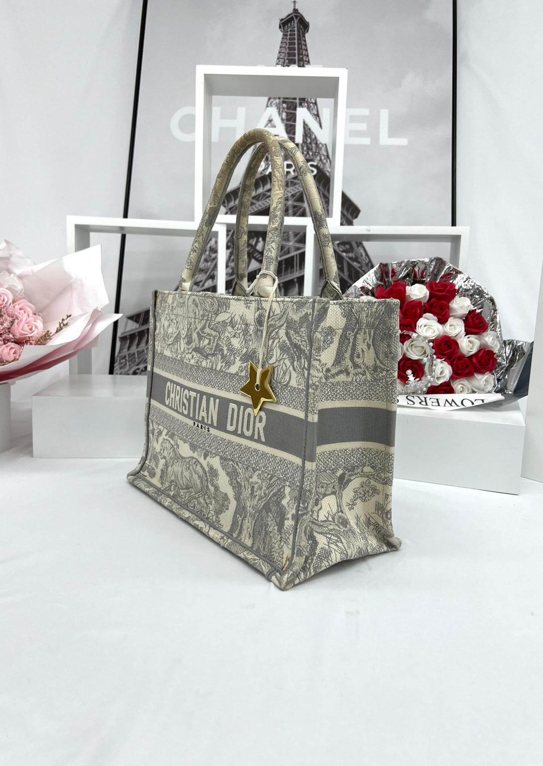 CHRISTIAN DIOR Medium Dior Book Tote - Reeluxs 