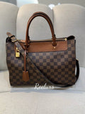 LOUIS VUITTON LV Damier Greenwich 2 Way Handbag In Brown