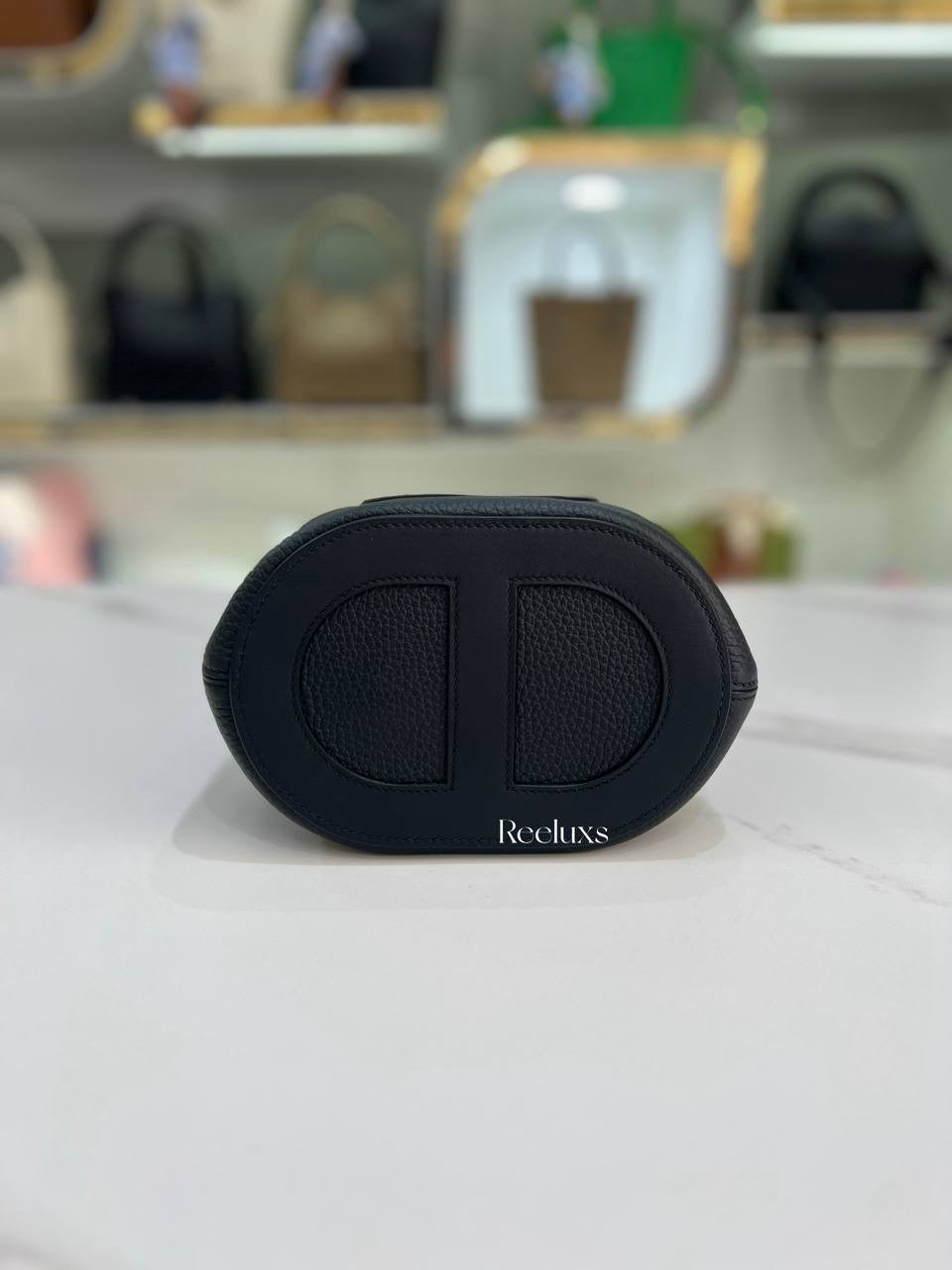 HERMES In-The-Loop 18 Bag In Black Taurillon Clemence and Swift Leather