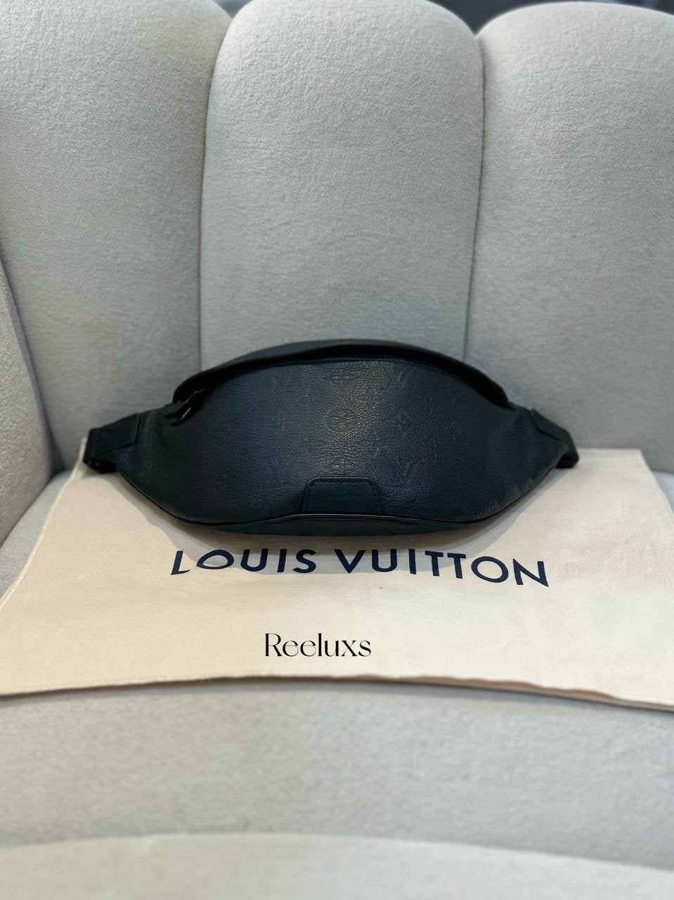 FullSet LOUIS VUITTON LV NFC Discovery Belt Bag Black Leather Bum Bag