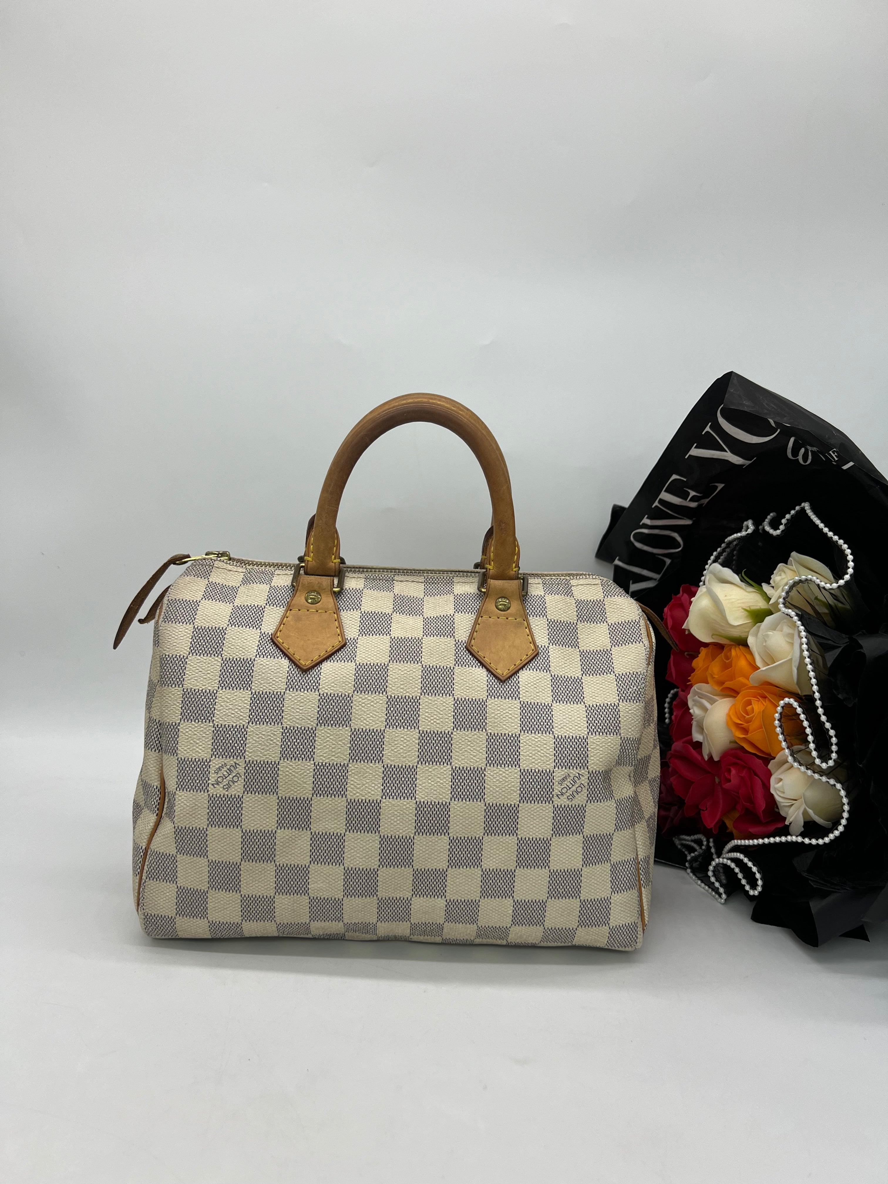 LOUIS VUITTON Speedy 25 Damier Azur Handbag - Reeluxs 