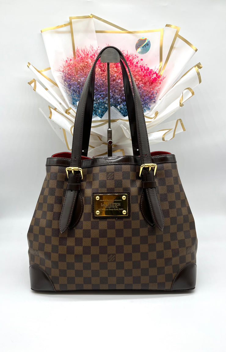 Brown Louis Vuitton Damier Ebene Hampstead MM Tote Bag – Designer