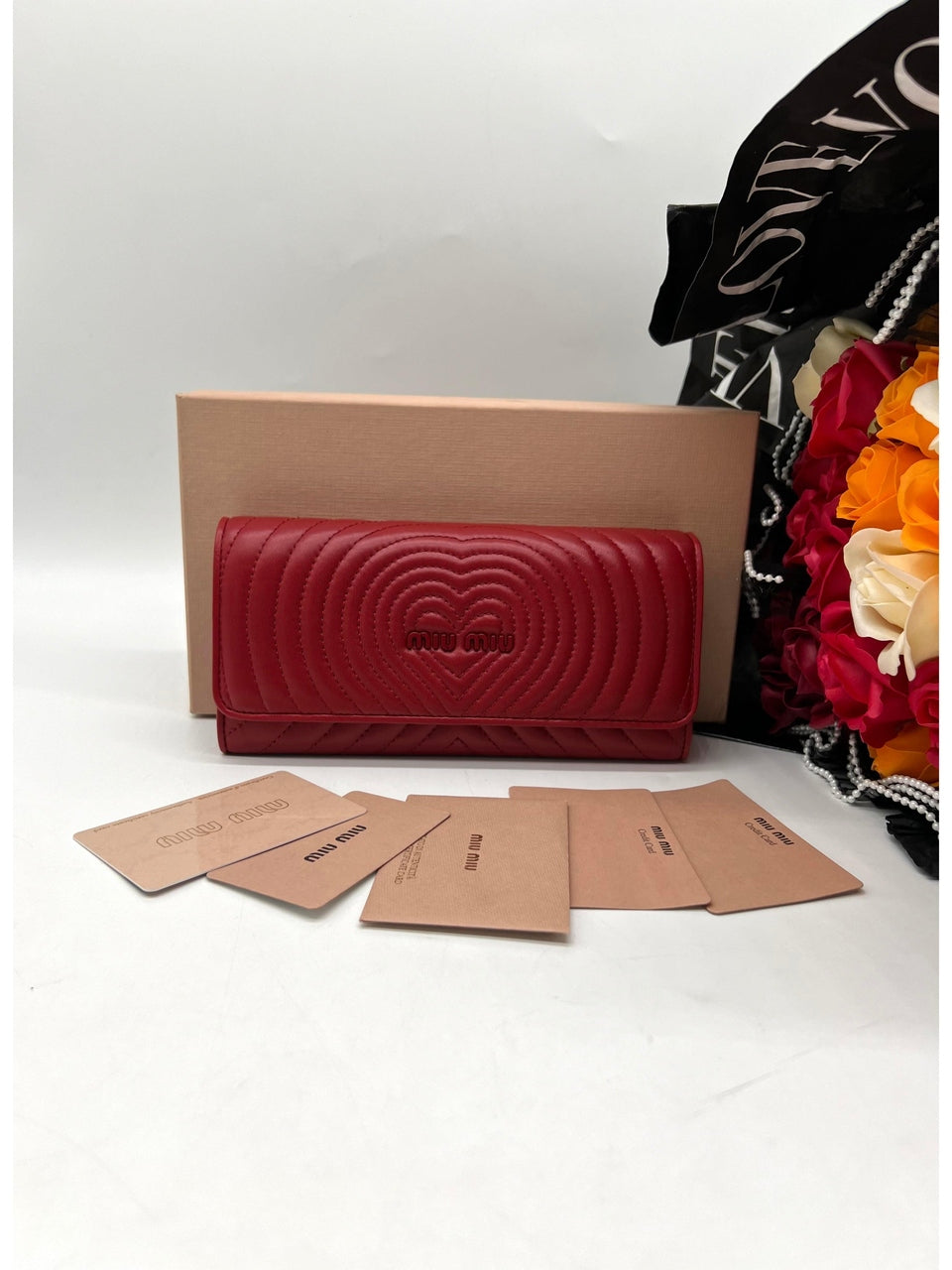 MIU MIU Red Leather Long Wallet - Reeluxs 