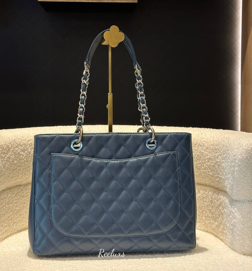 CHANEL Grand Shopping  Leather  Blue Tote Bag