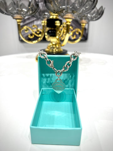 Tiffany & Co. Return to Tiffany Heart Charm Bracelet in Sterling Silver with Blue Box - Reeluxs 