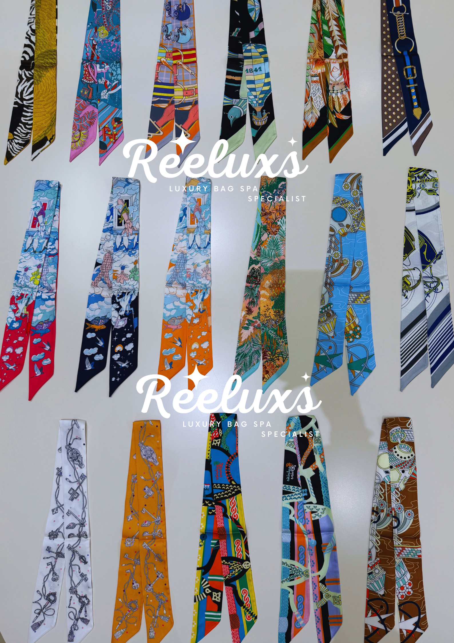 REELUXS Silk Twilly – Versatile Elegance in Every Thread