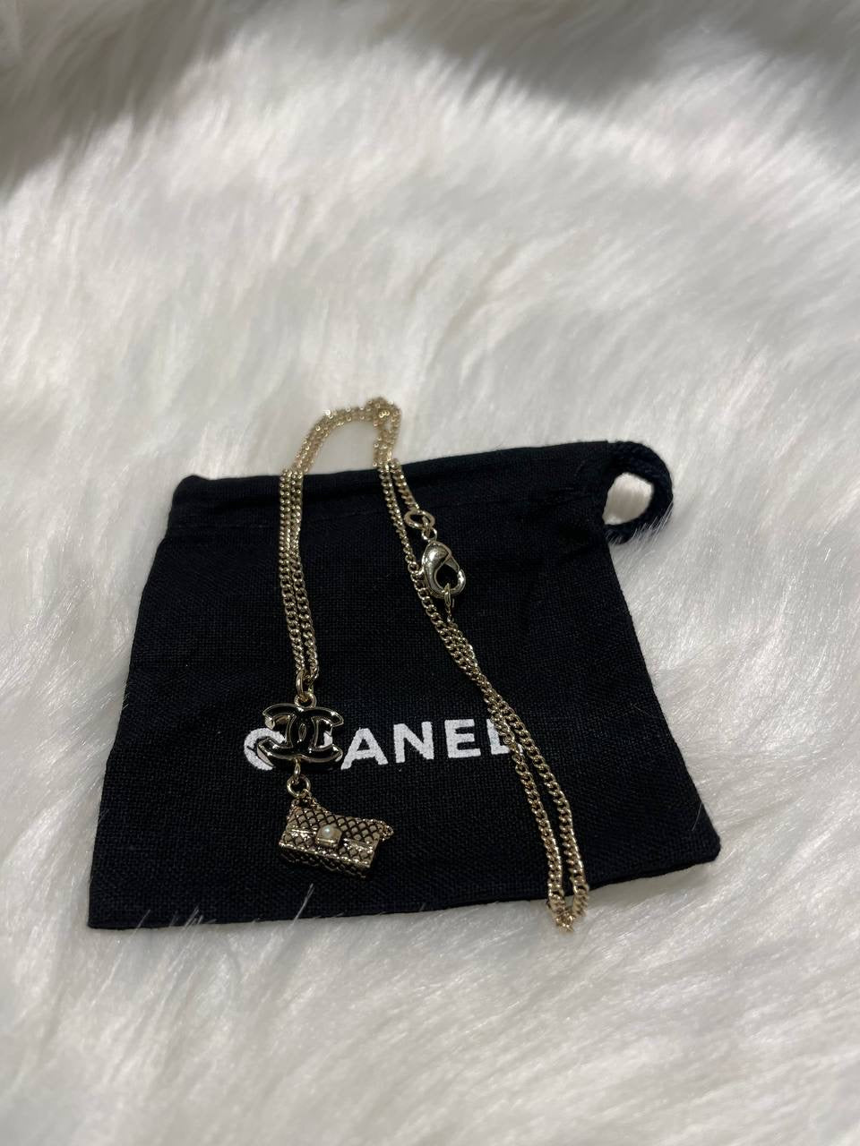 CHANEL Gold Mini Bag CC Necklace