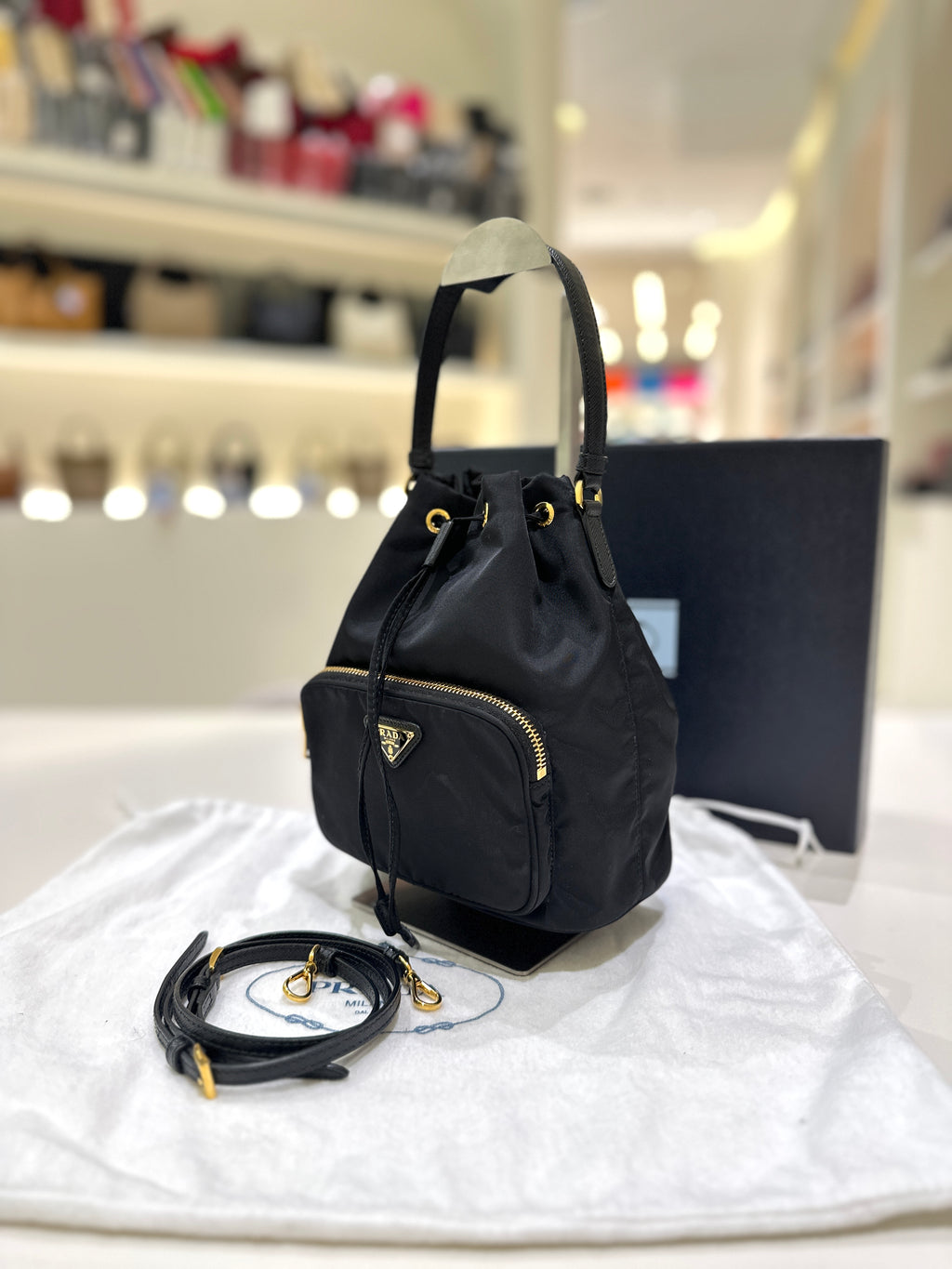 PRADA Duet Re-Nylon Bucket Bag