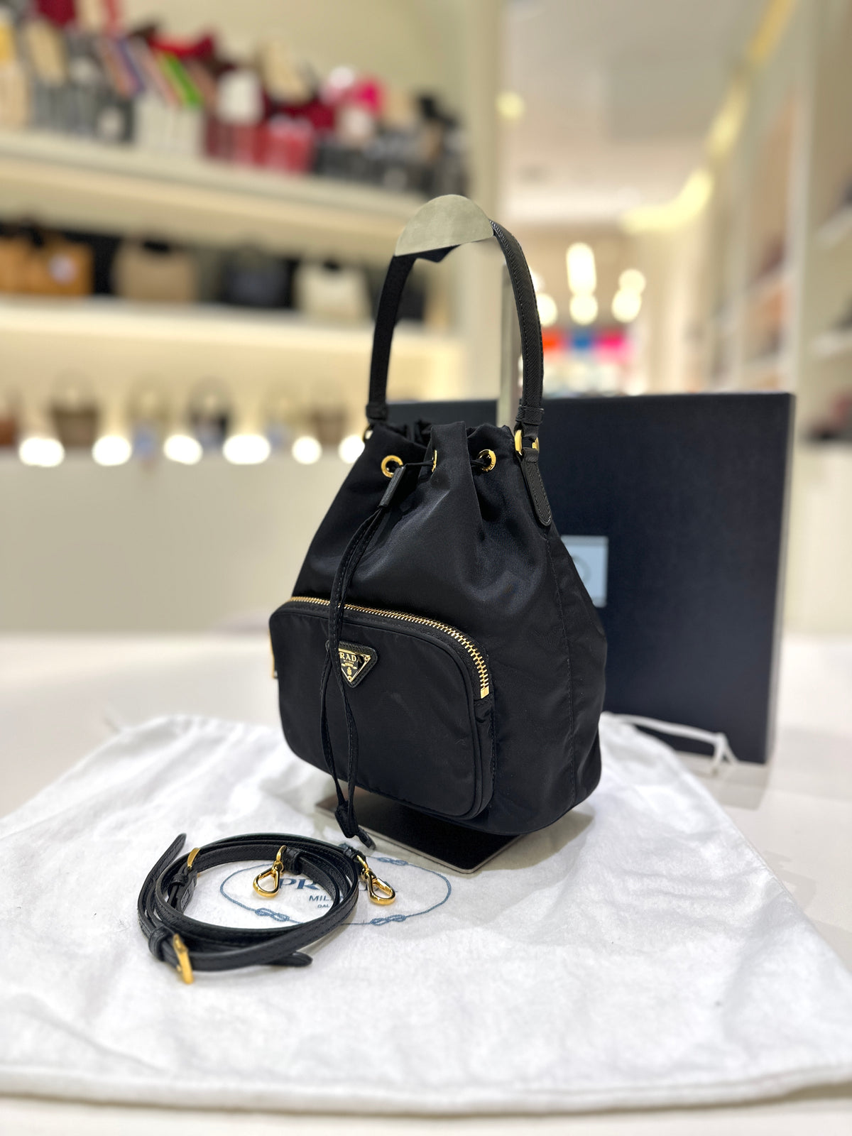 PRADA Duet Re-Nylon Bucket Bag