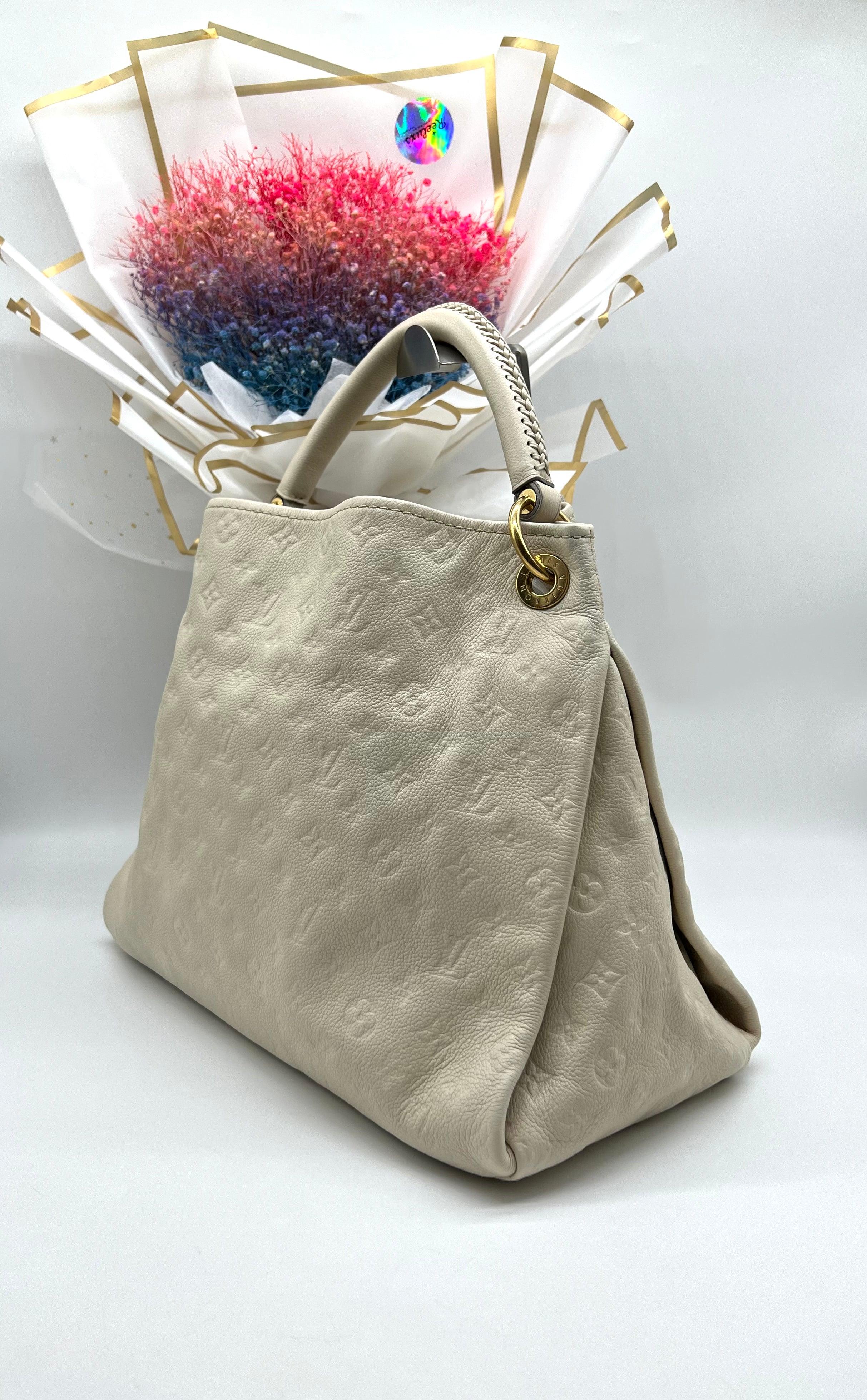 LOUIS VUITTON White Aurora Monogram&nbsp; Empreinte Artsy Leather MM Handbag - Reeluxs 