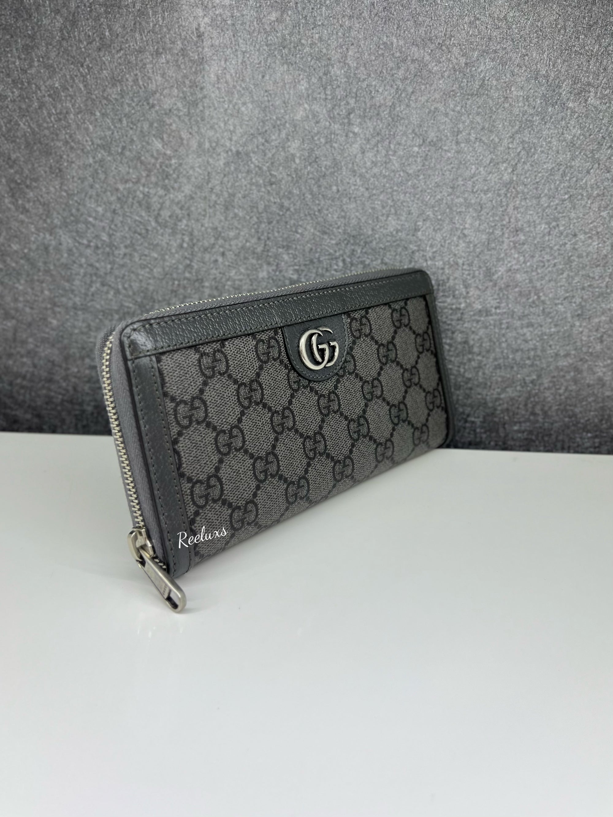 GUCCI Unisex Leather Logo Long Wallet