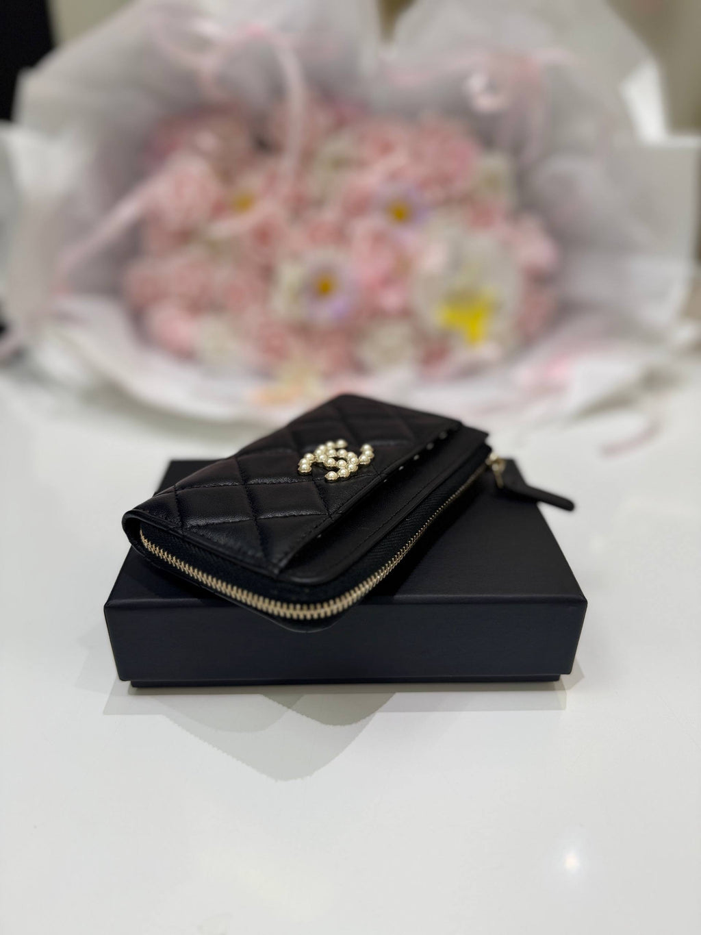 CHANEL Small Folding Compact Wallet Mini Wallet