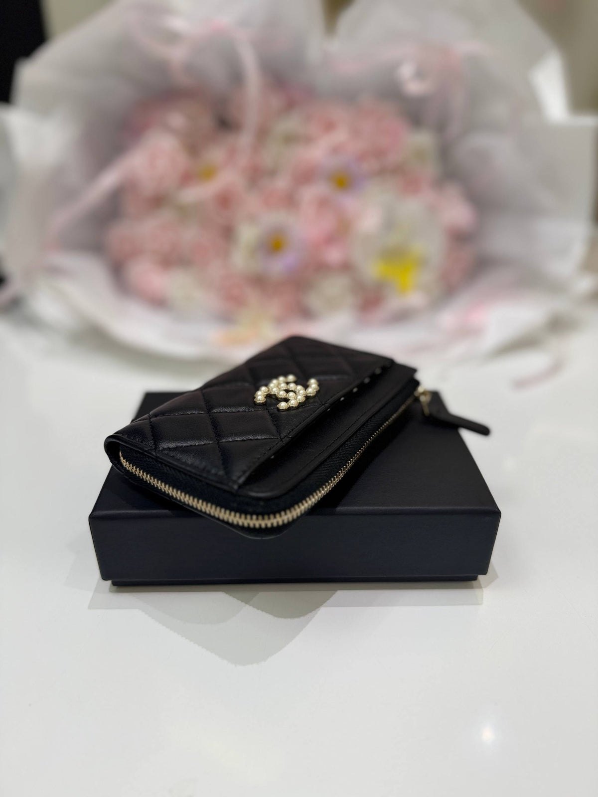 CHANEL Small Folding Compact Wallet Mini Wallet