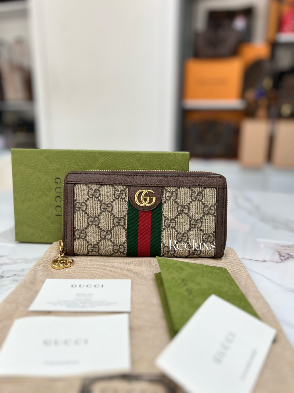 GUCCI Ophidia GG Supreme Zip-around Wallet