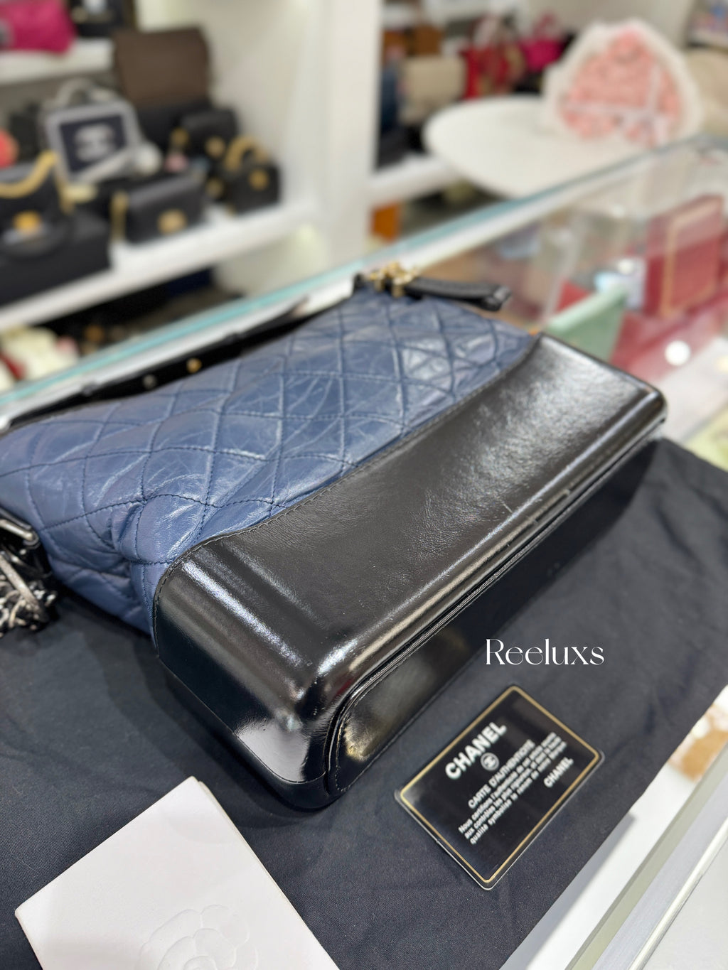 CHANEL Gabrielle Hobo Bag Navy Blue