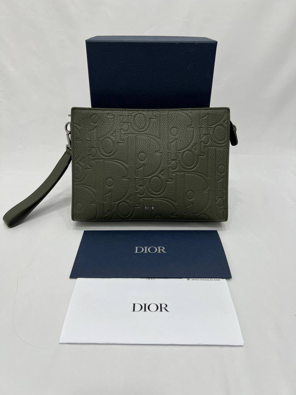 2024 FULL SET DIOR -A5 Triangle  Pouch Khaki Gravity Leather